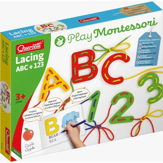 Quercetti Schnürung ABC- & 123-Lernset