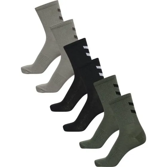 Hummel Chevon Mid-Cut Socken 6er-Pack Grün/Schwarz Unisex