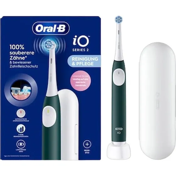 Oral-B iO Series 2 Elektrische Zahnbürste Forest Green mit Reiseetui