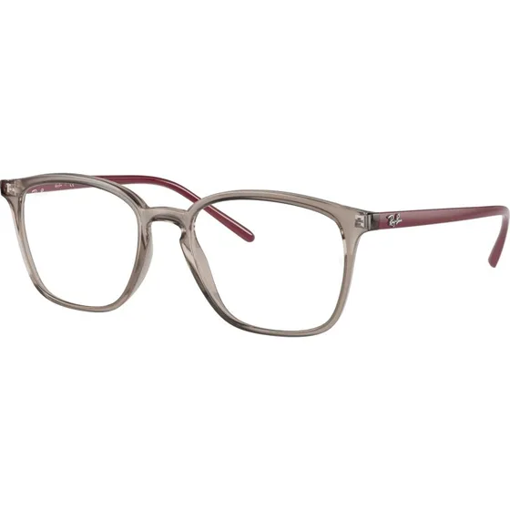 Ray-Ban RX7185 8083 Transparent Grau mit roten Bügeln