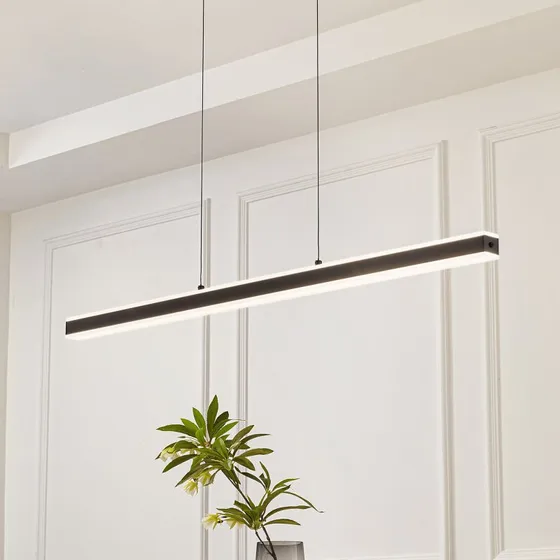 Lucande Pendolo LED-Hängeleuchte, schwarz, Aluminium, 120 cm