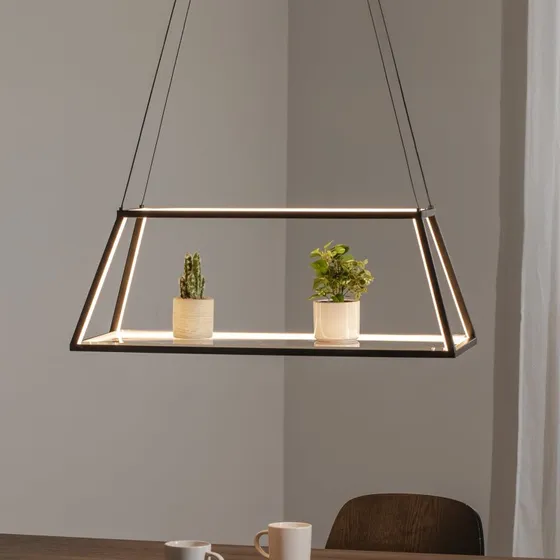 Lucande Mensola LED-Pendelleuchte Schwarz, 75 cm