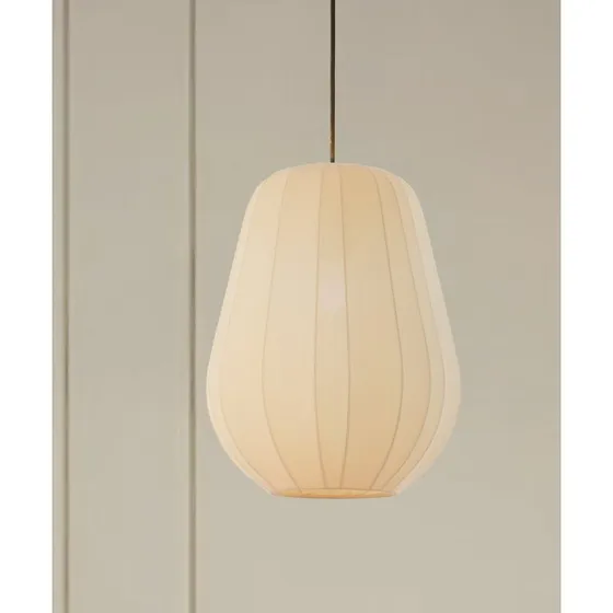 Lindby Pendelleuchte Helin Beige Ø30 cm Stoff