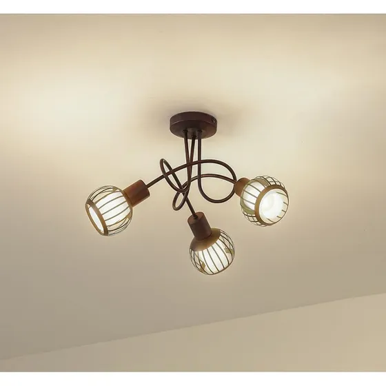 Lindby Deckenleuchte Solm, Rost, Eisen, 3-flammig