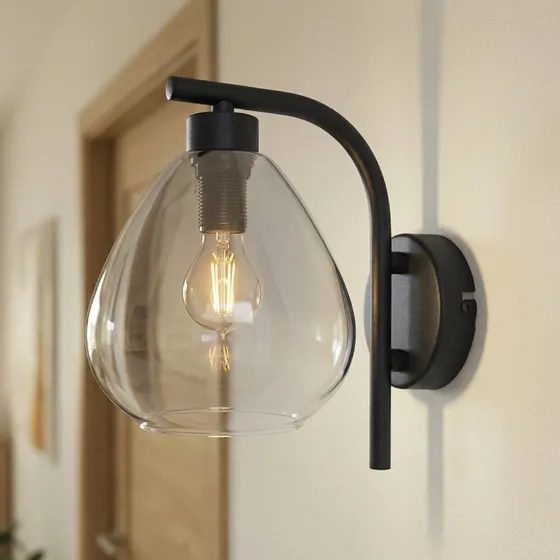 Lindby Pendura Wandleuchte Ø15 Schwarz/Rauchgrau