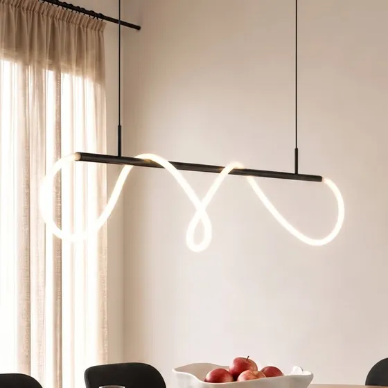 Lucande LED-Hängeleuchte Kisune, Schwarz/Weiß, Metall