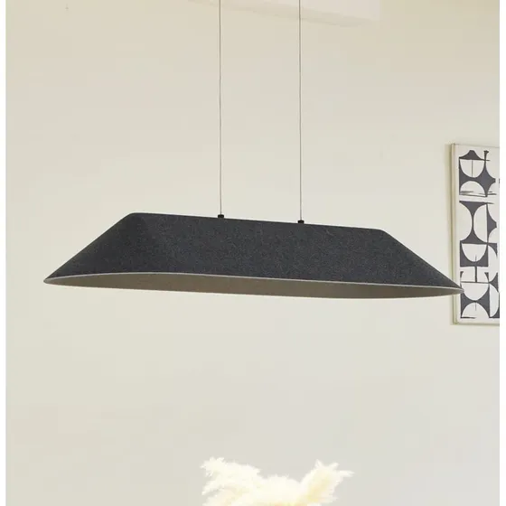 Lucande Naelle LED-Pendelleuchte Schwarz/Grau aus Filz, 109cm
