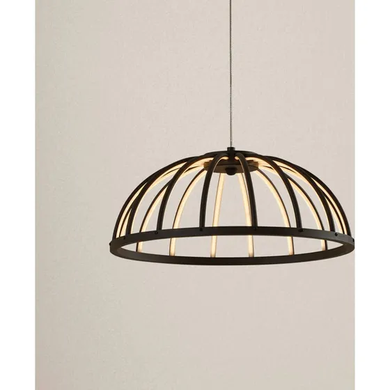 Lucande LED-Hängeleuchte Attea Schwarz Ø 40 cm Aluminium