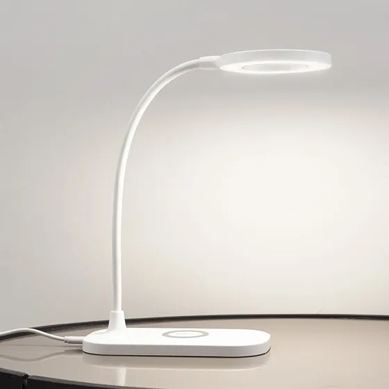Lindby LED-Tischlampe Siona Weiß mit CCT, Dimmfunktion & Ladestation