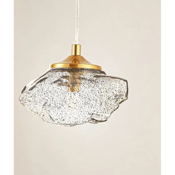 Lindby Pendelleuchte Piatra Rauch/Messing Glas Ø 16 cm