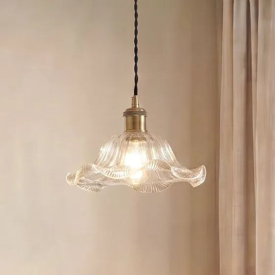 Lindby Pendelleuchte Ludowika, Glas transparent, Ø25cm, E27