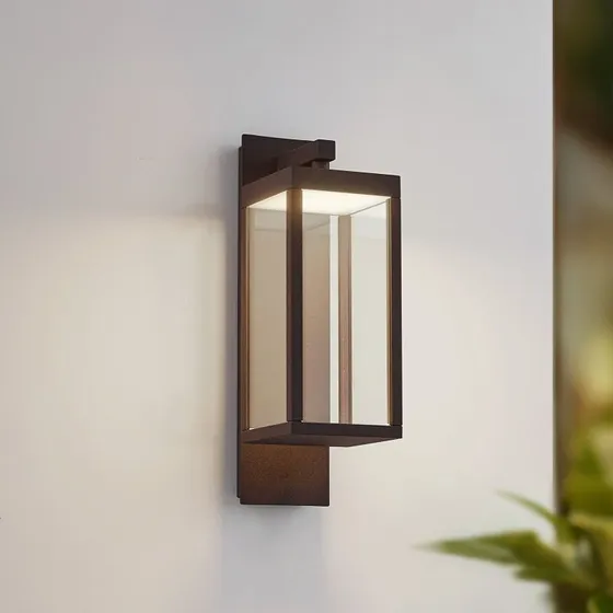 Lucande Ferdinand LED-Außenwandleuchte, Rost, Aluminium, IP54