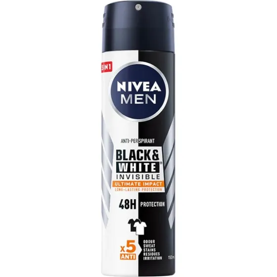 Nivea Men Black & White Invisible Ultimate Impact Antitranspirant Spray 150ml