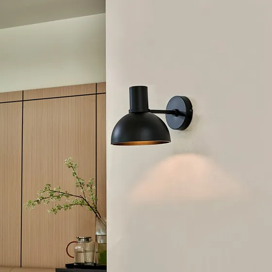 Lucande Mostrid Wandleuchte Black - Design Wandlampe aus Eisen