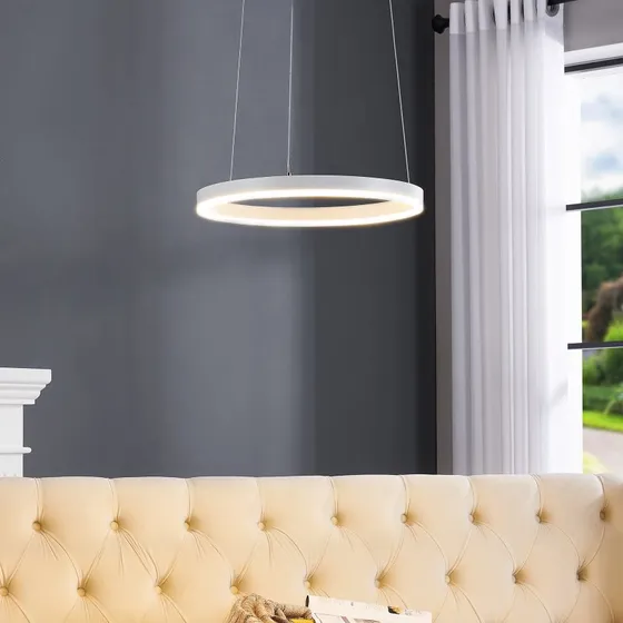 Arcchio Albiona Pendelleuchte LED, Ringförmig, Weiß, Ø 40 cm