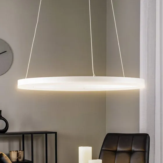 Arcchio Albiona LED-Pendelleuchte, weiß, Ø 60 cm