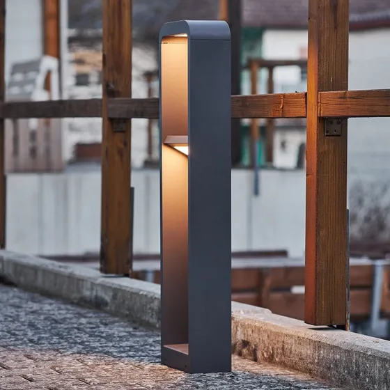 Lindby Darko LED Gartenleuchte H80 Alu - Grau - 80 cm