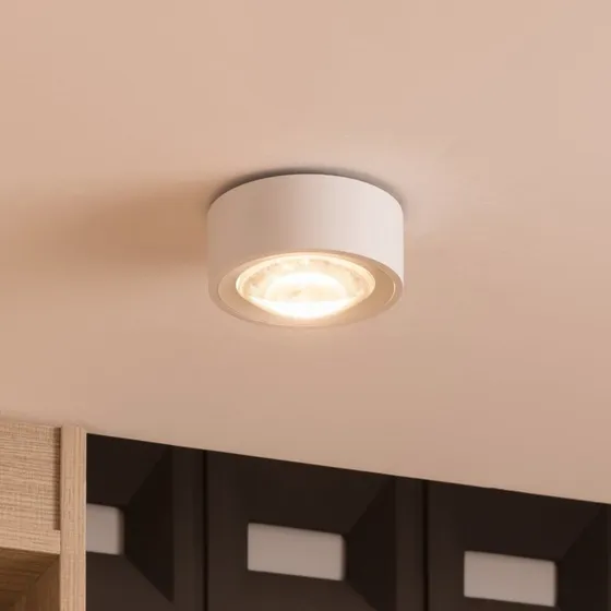 Arcchio Rotari LED-Deckenleuchte Weiß mit Glaslinse, dimmbar
