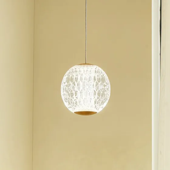 Lucande LED-Hängeleuchte Ismenia, 1-flammig, Messing, Ø 11 cm
