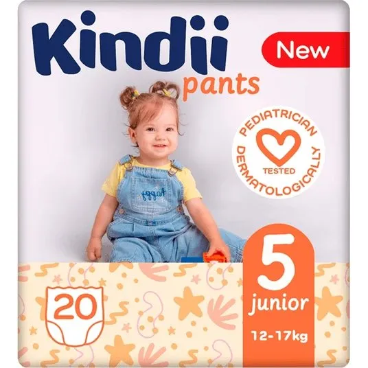 Kindii Pants Windelhosen Junior Größe 5 (12-17 kg), 20 Stück
