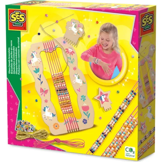 SES Creative Glasperlenarmband-Set mit Holzrahmen
