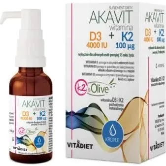 VITADIET Akavit Vitamin D3 4000 IU + K2 100 µg, 29,4ml