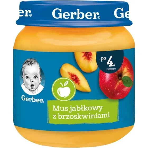 Gerber Apfelmousse mit Pfirsich (ab 4 Monaten, 125g)