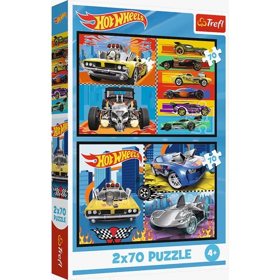 Trefl Hot Wheels Puzzle Set: 2x70 Teile für Kinder ab 3 Jahren