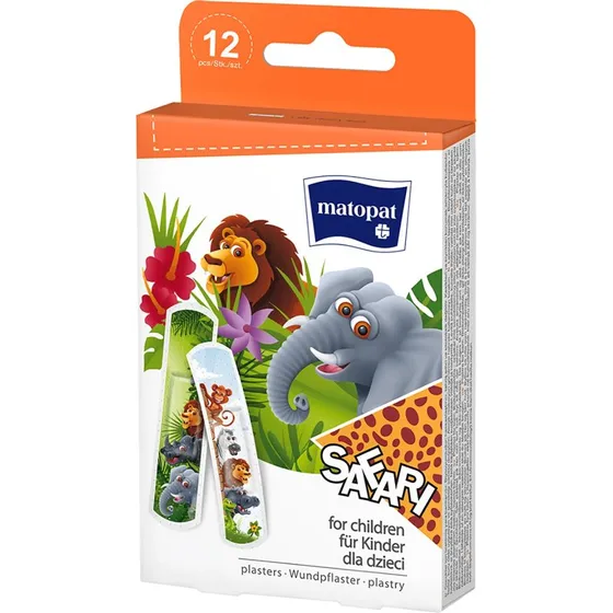 Matopat Pflasterset Safari für Kinder, 12 Stück