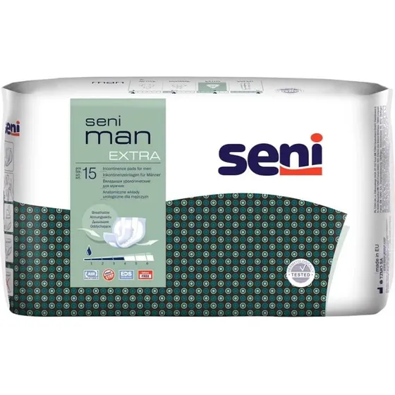 Seni Man Extra Urologische Binden für Männer, 15 Stück