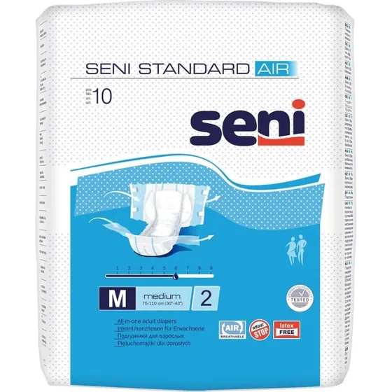 Seni Standard Air Inkontinenzwindeln, Medium, 10 Stück