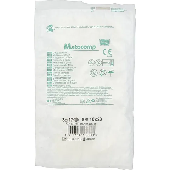 Matopat Matocomp Mullkompresse, 10 x 20 cm, steril