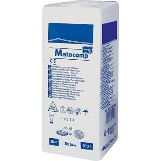 Matocomp Mullkompressen 5x5 cm, unsteril, 100 Stück