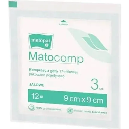 Matocomp Gasflaschenkompressen, 17-fach gewebt, 12-lagig, 3er Set