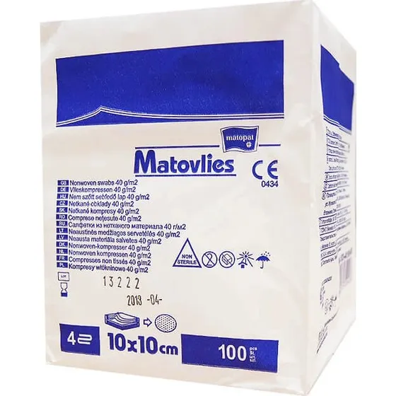 Matovlies Non-Aid Sterile Wundauflagen 4-lagig, 100x10cm, 100 Stk.