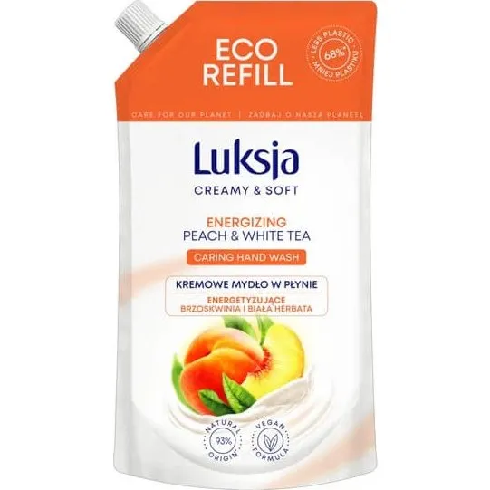 Luxja Flüssigseife Pfirsich & Weißer Tee Nachfüllpackung, 400 ml