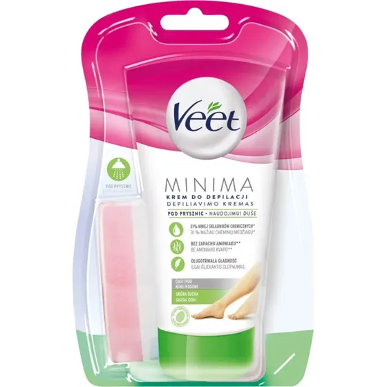 Veet Enthaarungscreme für die Dusche, 135 ml, für trockene Haut
