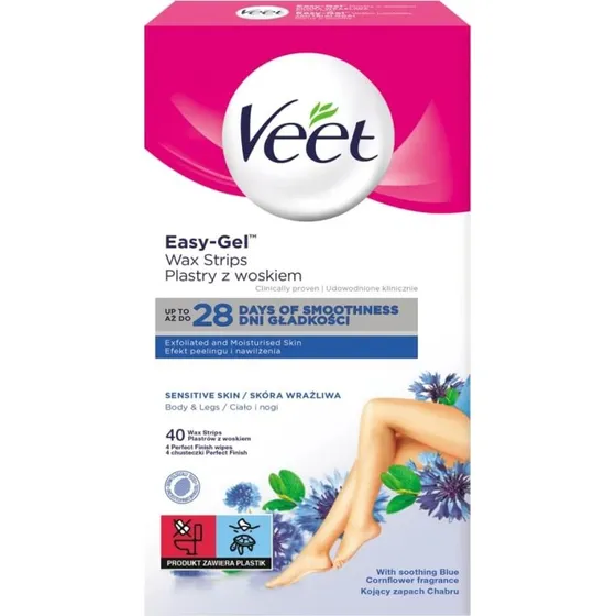 Veet Enthaarungsstreifen für empfindliche Haut, 40 Stück