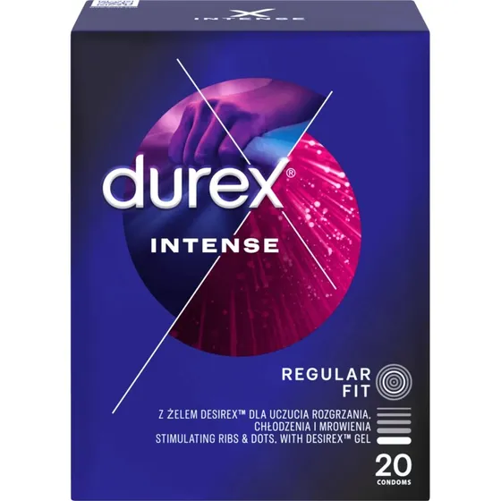 Durex Intense Kondome mit stimulierendem Gel, gerippt, 20 Stück