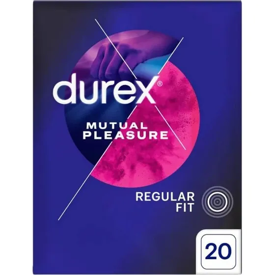 Durex Mutual Pleasure Kondome, gerippt & gepunktet, 20 Stück