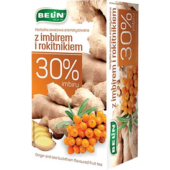 Belin Früchtetee mit Ingwer und Sanddorn, 20 x 2g Beutel