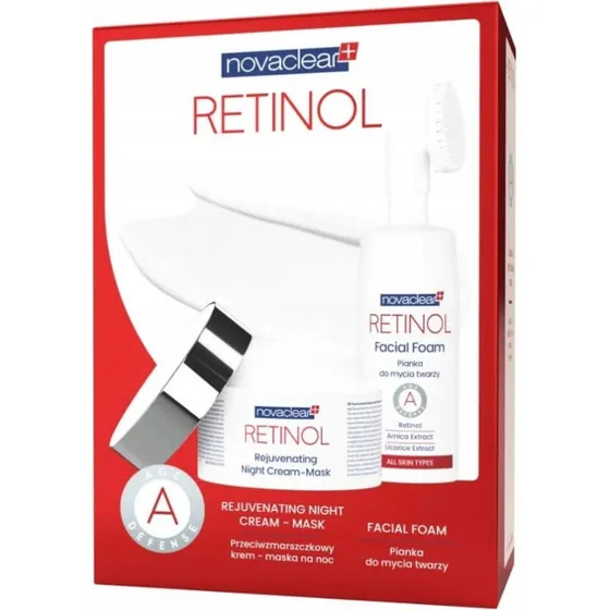 Novaclear Retinol Anti-Falten Set: Nachtcreme-Maske & Gesichtswaschschaum