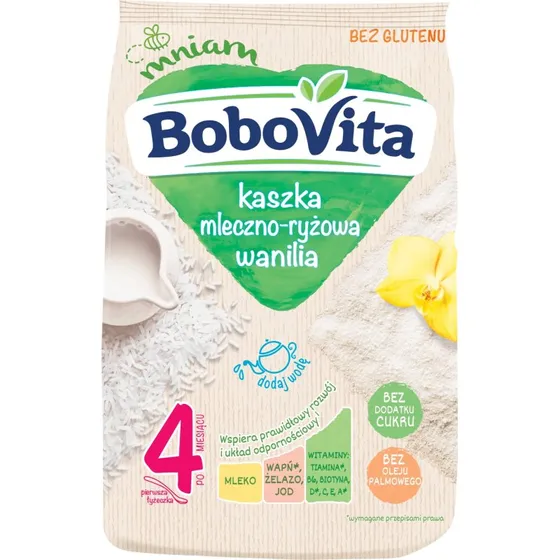BoboVita Milch-Reis-Brei Vanille, glutenfrei, ab 4 Monaten, 230g