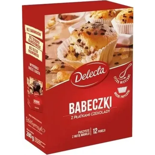 Delecta Cupcakes mit Schokoladenraspeln, 280 g (12 Stück)