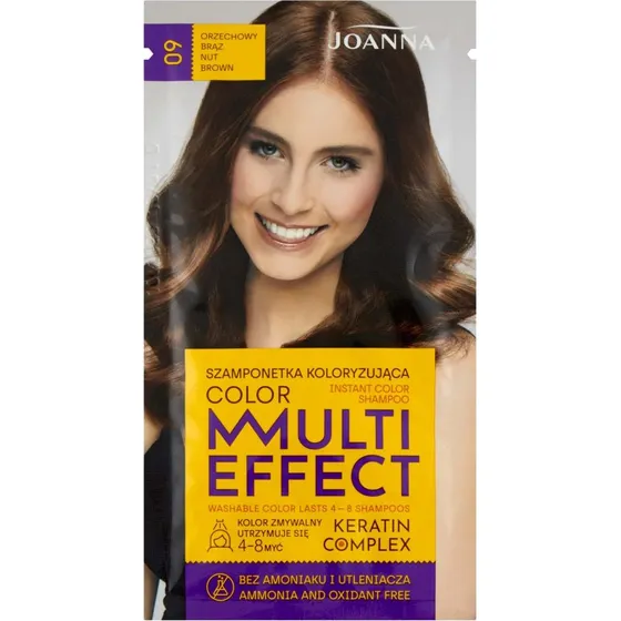 Joanna Multi Effect Shampoo Farbe 09 Walnussbraun, 35g