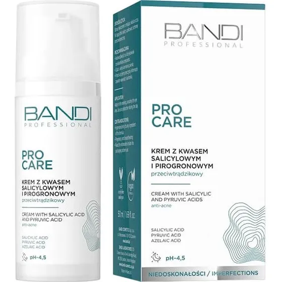 Bandi Pro Care Anti-Akne-Creme mit Salicyl- und Brenztraubensäure, 50 ml