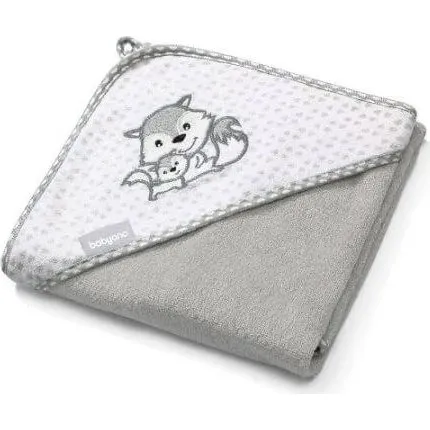 Babyono Kapuzenhandtuch aus Bambusfaser, Grau, 100x100 cm