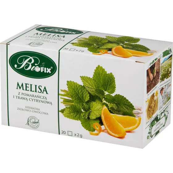 Bi Fix Zitronenmelisse, Orange & Zitronengras Kräutertee, 20 Beutel