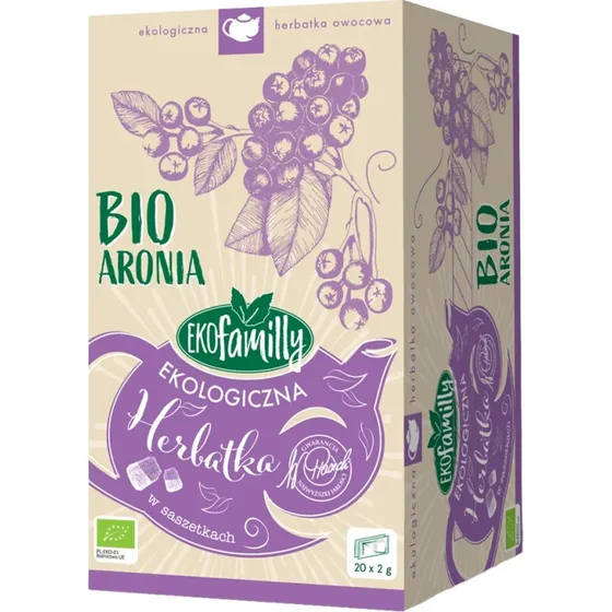 EkoFamily Bio Aronia Früchtetee, 20 Beutel à 2g