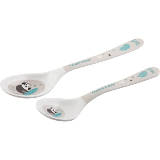 Canpol Melaminlöffel-Set Exotische Tiermotive, Grau, 2 Stücke